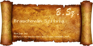 Braschován Szilvia névjegykártya